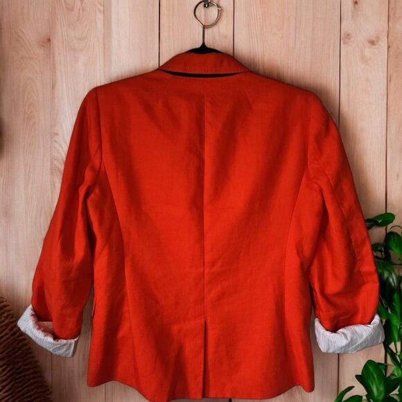 J. Crew Schoolboy Orange Linen Blazer - Picture 2 of 7